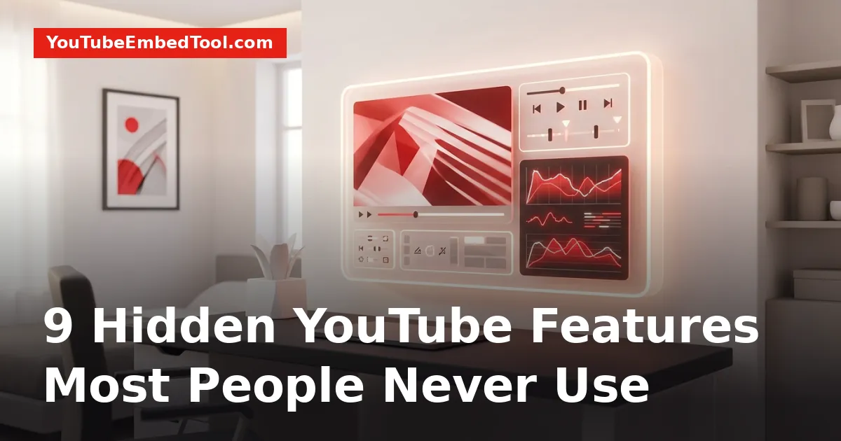 Digital illustration showing hidden YouTube playback controls and keyboard navigation overlays