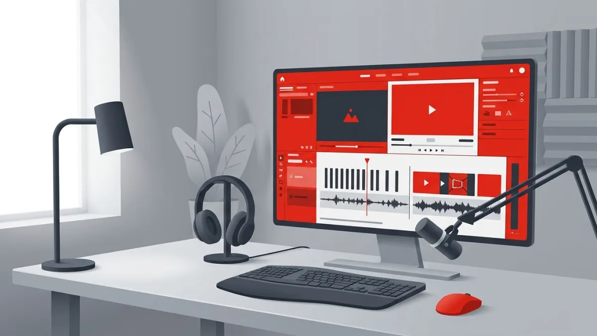 A video editing timeline illustrating transformative editing and original commentary on a creator workstation.